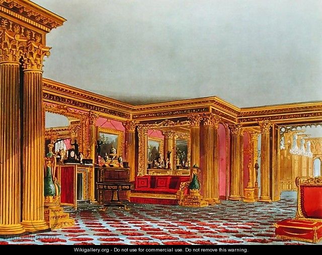 The Golden Drawing Room, Carlton House, from The History of the Royal Residences, engraved by Thomas Sutherland (b.1785), by William Henry Pyne (1769-1843), 1819 - Charles Wild