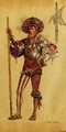 An Armoured Courtier, costume design for As You Like It, produced by R.Courtneidge at the Princes Theatre, Manchester - C. Wilhelm