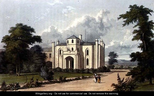 Colcorton Hall, from Ackermanns Repository of Arts, 1823 - William Westall