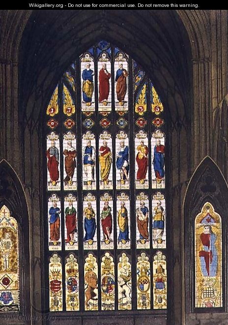 The West Windows, plate C from Westminster Abbey, engraved by J.R. Hamble (fl.1775-1825) pub. by Rudolph Ackermann (1764-1834) 1812 - (after) White, William Johnstone
