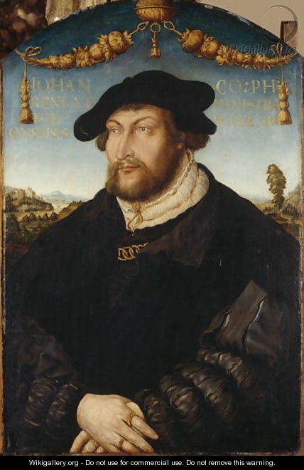 Portrait of Count Palatine Johann III. Administrator of Regensburger Diocese, c.1526 - Hans Wertinger