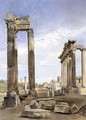 The Temples of Vespasian and Saturn, with the Temple of Castor Beyond, the Forum, Rome - Thomas Hartley Cromek