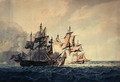 The Action between His Majesty's Sloop, Bonne Citoyenne, and the French frigate, La Furieuse, on the 6th July 1809, of the Western Islands, engraved by R & D Havell, published by Robert Cribb in 1810 - George Webster