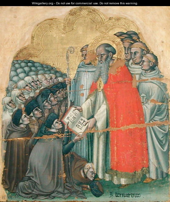 St. Bernard Tolomeo (1272-1348) giving the Rule to his Order - Simone dei Crocefissi