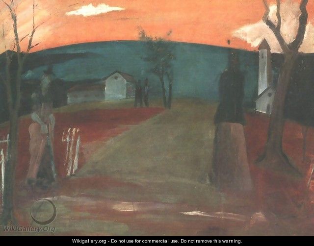 Landscape at Nightfall Evening 1931 - Istvan Farkas