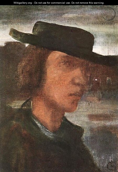 Self-portrait with Hat 1908-12 - Lajos Gulacsy