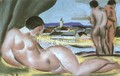 View of Nagybanya with Nudes 1935 - David Jandi