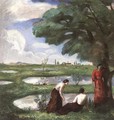 Rest at the Lake Shore - Bela Ivanyi Grunwald