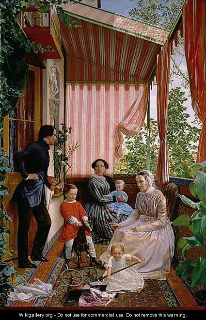 On the Balcony, 1857 - Fedor Mikhailovich Slavyansky