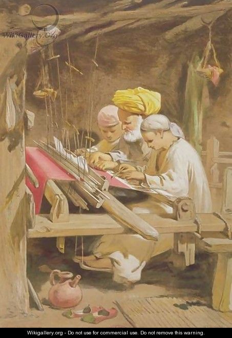 Cashmere Shawls- Weaving, 1863 - William Simpson