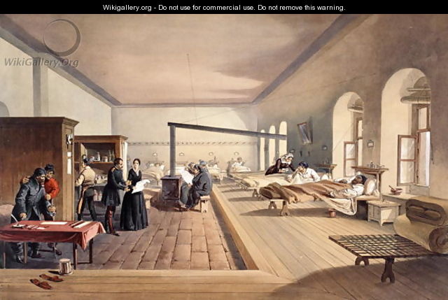 One of the Wards of the Hospital at Scutari, from The Seat of War in the East - Second Series published by Colnaghi and Co. 1856 - William Simpson