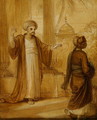 Two male figures standing, illustration from an Eastern Romance, possibly The Arabian Nights - Robert Smirke