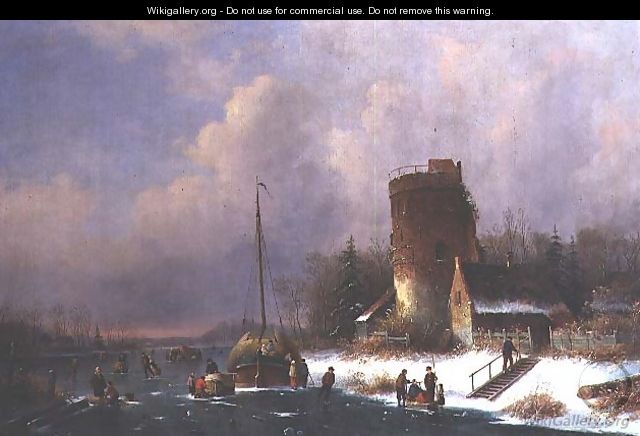 Dutch Winter Scene - Louis Smets