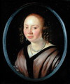 Portrait of a young woman wearing a necklace and earrings - Pieter Cornelisz. van SLINGELANDT