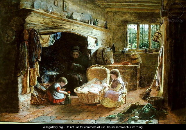A Cottage Fireside - George Smith
