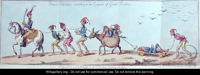 French Volunteers marching to the Conquest of Great Britain, etched by James Gillray 1757-1815 published by Hannah Humphrey in 1803 - Charles Lorraine Smith