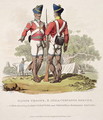 Native Troops in the East India Companys Service a Sergeant of Light Infantry and a Private of the Madras Sepoys, engraved by Joseph Constantine Stadler, 1815 - Charles Hamilton Smith