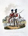 Native Troops in the East India Companys Service a Sergeant and a Private Grenadier Sepoy of the Bengal Army, engraved by Joseph Constantine Stadler, 1815 - Charles Hamilton Smith
