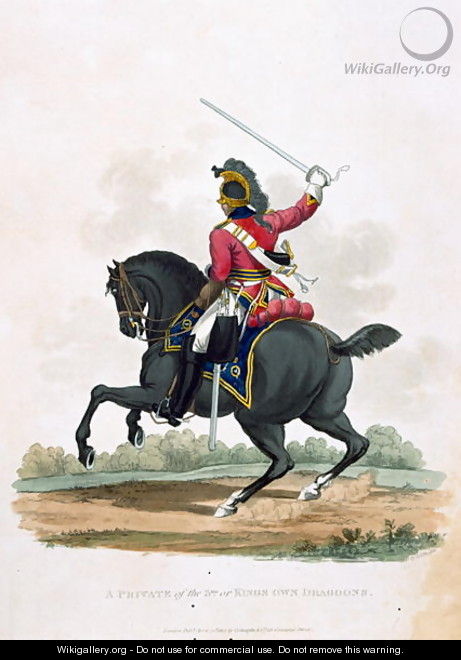 A Private of the 3rd, or Kings Own Dragoons, from Costumes of the Army of the British Empire, according to the last regulations 1812, engraved by J.C. Stadler, published by Colnaghi and Co. 1812-15 - Charles Hamilton Smith