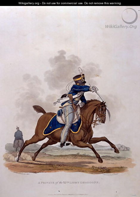 A Private of The 13th Light Dragoons, from Costumes of the Army of the British Empire, according to the last regulations 1812, engraved by J.C. Stadler, published by Colnaghi and Co. 1812-15 - Charles Hamilton Smith