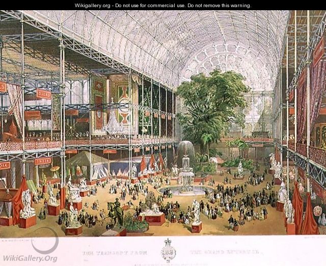 The Transept of the Crystal Palace from the Grand Entrance, 1851 - W.H. Simpson