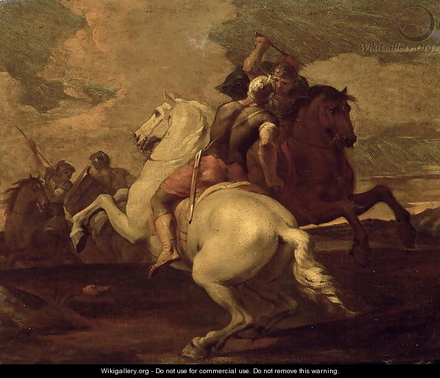 Two horsemen engaged in combat - Francesco Simonini
