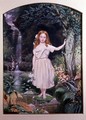 A Girl Standing by a Waterfall - John Simmons