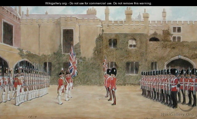 Grenadier Guards Relieving Guard at St. Jamess - The Old Guard of 1804 and the New Guard of 1904 - Richard Simkin