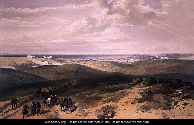 Sebastopol from the Rear of the English Batteries, plate from The Seat of War in the East, pub. by Paul and Dominic Colnaghi and Co., 1856 - William Simpson