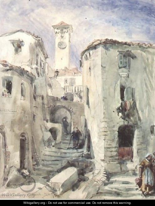The Old Tower at Cannes, 1870 - William Simpson