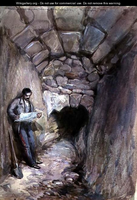 Rock Cut Conduit Under Robinsons Arch, Jerusalem, 1871 - William Simpson