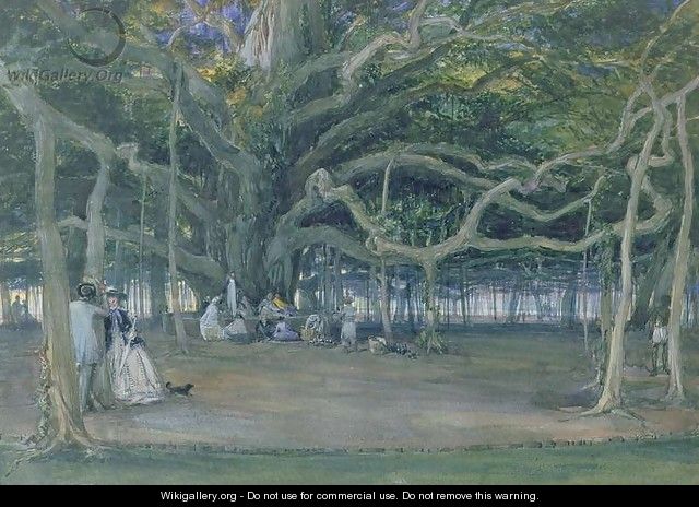The Great Banyan Tree, Calcutta, 1859 - William Simpson