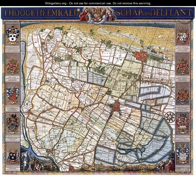 Map of Delfland 1750 - Nicolaas Samuel Cruquius