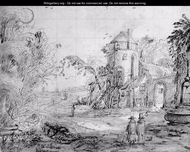 Landscape with Figures on a Road c. 1610 - Jan van de, II Velde