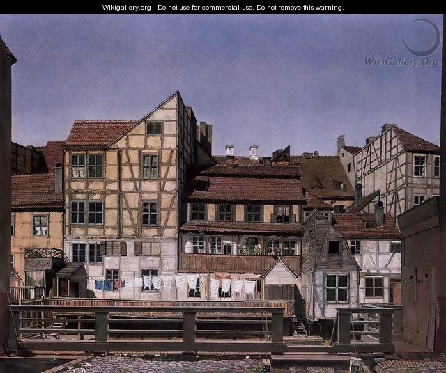 Houses at a Millrace 1820 - Ludwig Deppe
