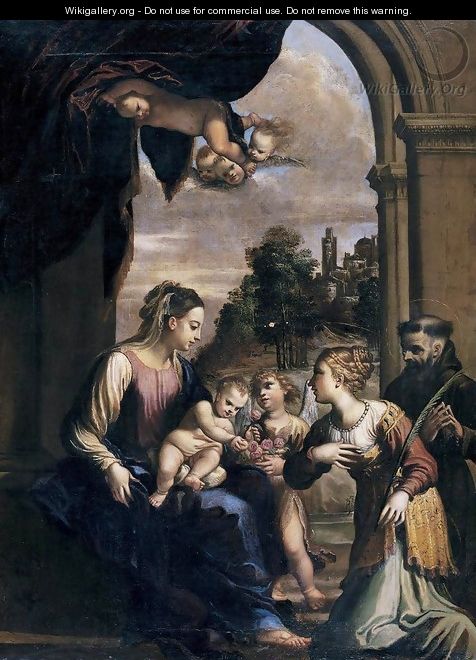 Madonna and Child with Sts Catherine and Francis 1610-12 - Francesco Brizio
