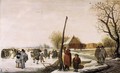 Landscape with Frozen River c. 1655 - Barent Avercamp