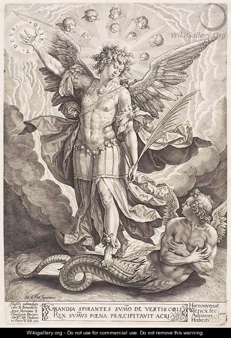 St Michael Slaying the Dragon 1584 - Hieronymus or Jerome Wierix