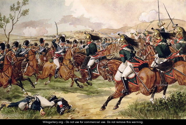 The 20th Light Dragoons at the Battle of Vimeiro, 21st August 1808 - Richard Simkin