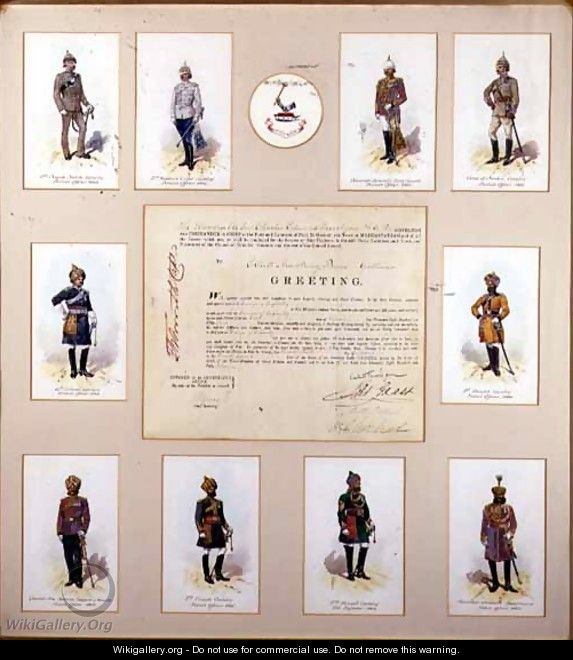 Officers of the British Army in uniform by R.Simkin, 19th century - Richard Simkin