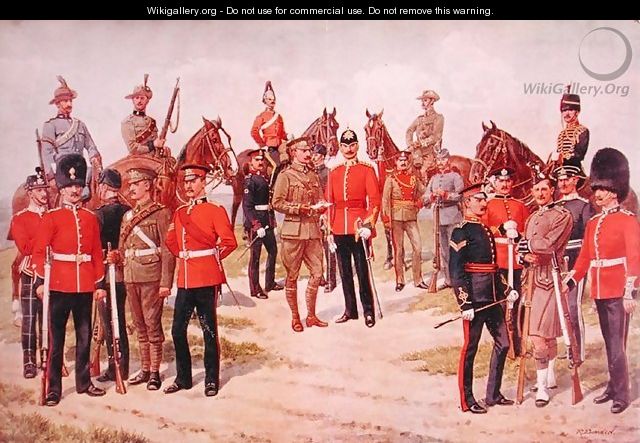 Types of the Territorial Army, from The Graphic, 1910 - Richard Simkin
