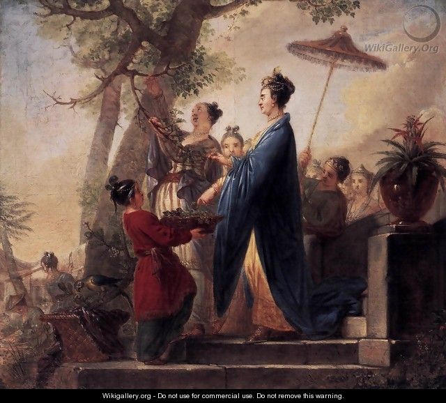 The Empress of China Culling Mulberry Leaves c. 1773 - Bernhard Rode