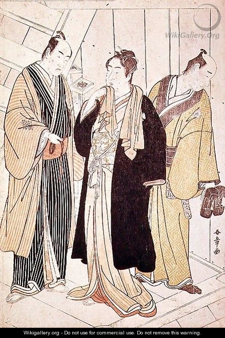 Two Actors Arriving Backstage, before 1785 - Yushido Shunsho