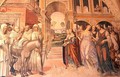 Florent sends loose women to the monastery, from the Life of St. Benedict, 1497-98 - & Sodoma, G. (1477-1549) Signorelli, L. (c.1441-1523)