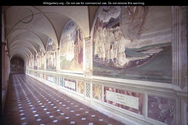 Corridor showing the Life of St. Benedict - & Sodoma, G. (1477-1549) Signorelli, L. (c.1441-1523)