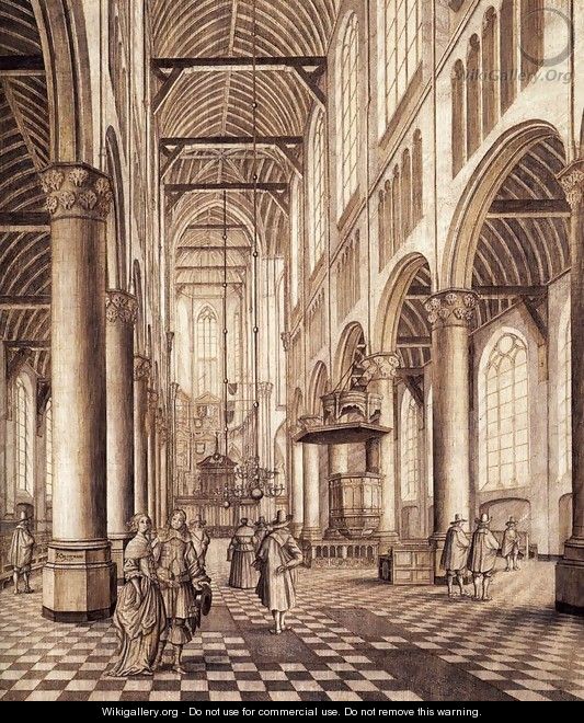 Interior of the Nieuwe Kerk, Delft 1663 - Johannes Coesermans