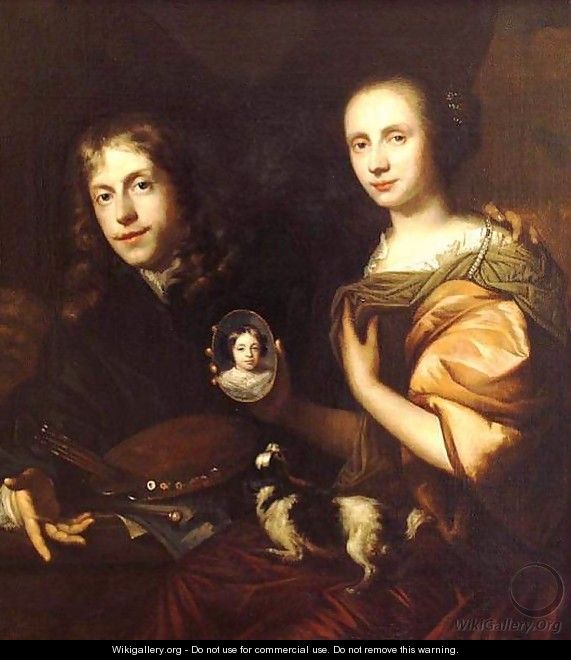 Self-Portrait with His Wife, Maria de Kinderen 1674 - Jan de Baen