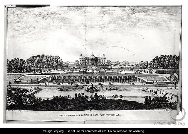 Perspective View of the garden facade of the Chateau of Vaux-le-Vicomte - Israël Silvestre the Younger