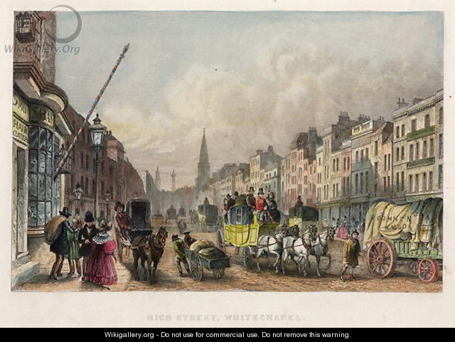 High Street, Whitechapel, from Holmes Great Metropolis by T. Holmes, 1851 - Thomas Hosmer Shepherd