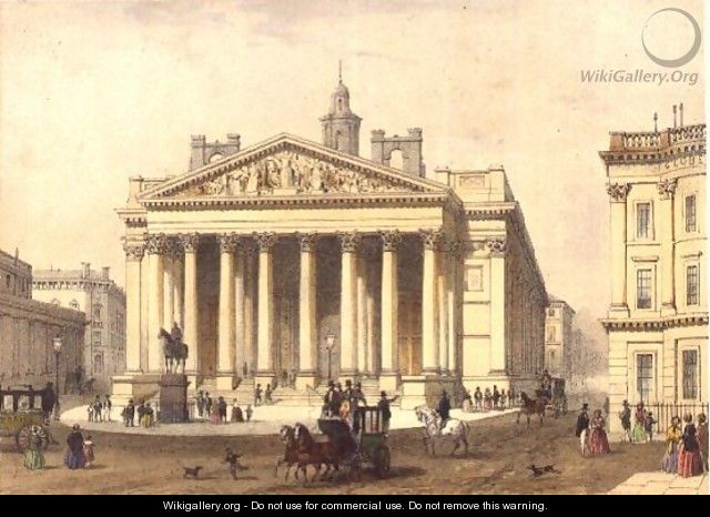 The Royal Exchange, engraved by Charles-Claude Bachelier fl.1830-60, pub. 1854 by E. Gambart and Co. - Thomas Hosmer Shepherd